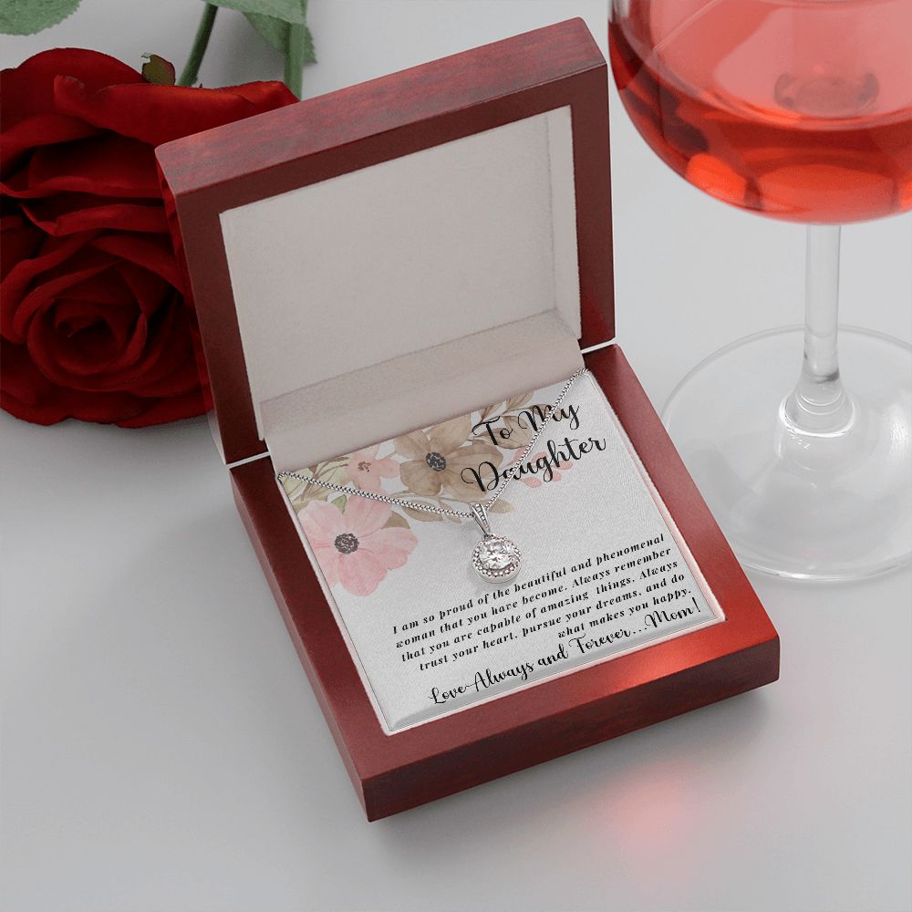 To My Daughter Eternal Hope Necklace with gift box Gift for daughter from Mom, Gift for Daughter Wedding Anniversary Birthday Graduation