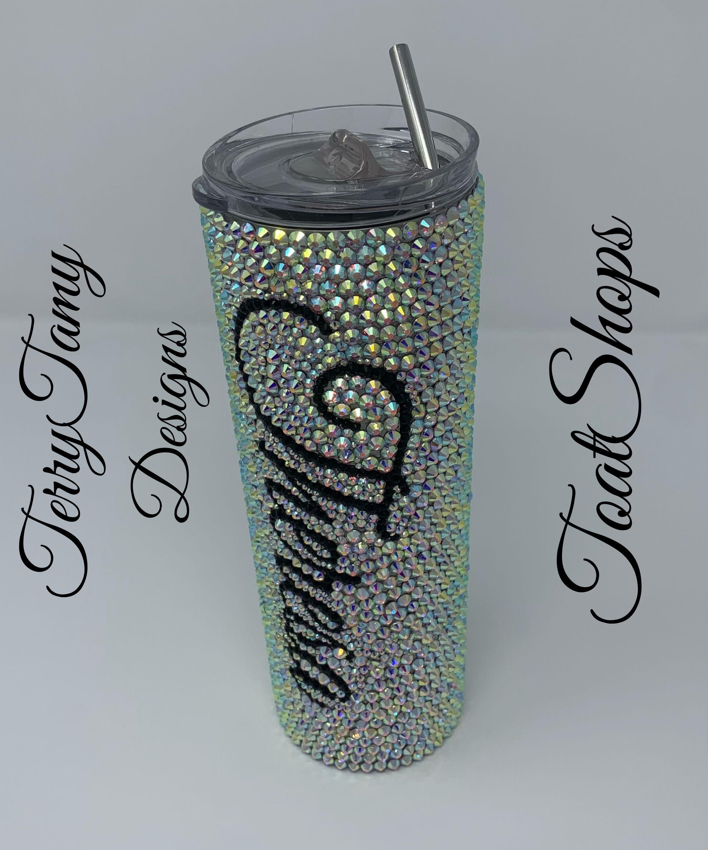 Rhinestone Tumbler Bling Cup handmade. Handmade Rhinestone Women