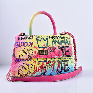 Graffiti painted handbag