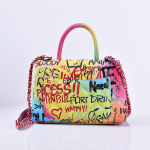 Graffiti painted handbag