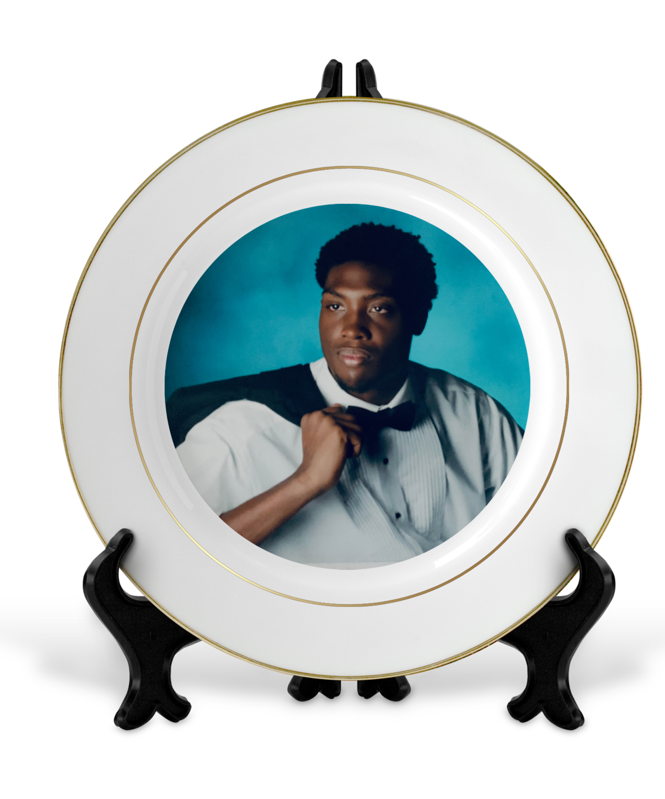 Personalized Plate with Gold Trim - Customizable Photo Products