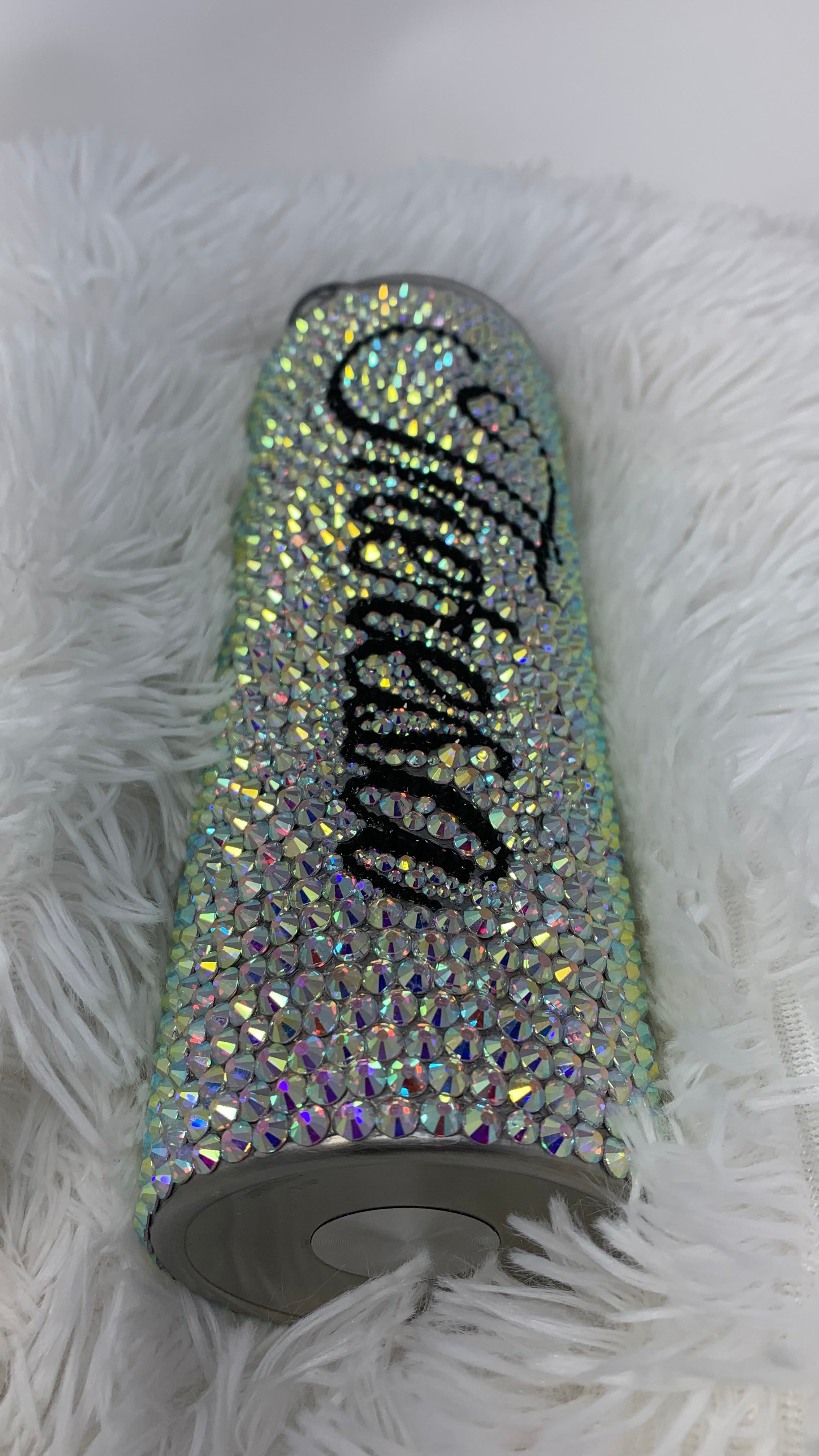 Handmade Rhinestone Elegant Classy Stainless Steel Bling Gem Glitter Crystal Tumbler Rich Auntie AB Rhinestone Skinny 20Oz-32Oz Gift Tumbler
