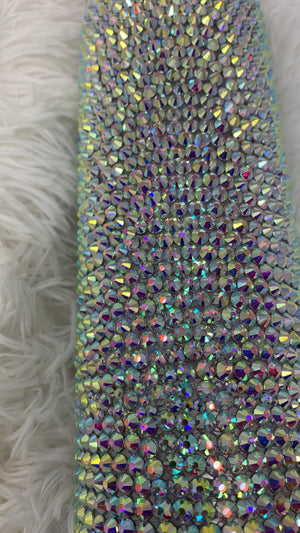 Handmade Rhinestone Elegant Classy Stainless Steel Bling Gem Glitter Crystal Tumbler Rich Auntie AB Rhinestone Skinny 20Oz-32Oz Gift Tumbler
