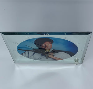 Custom/Personalized Mirrored Photo Frame Glass Desk Clock Keepsake