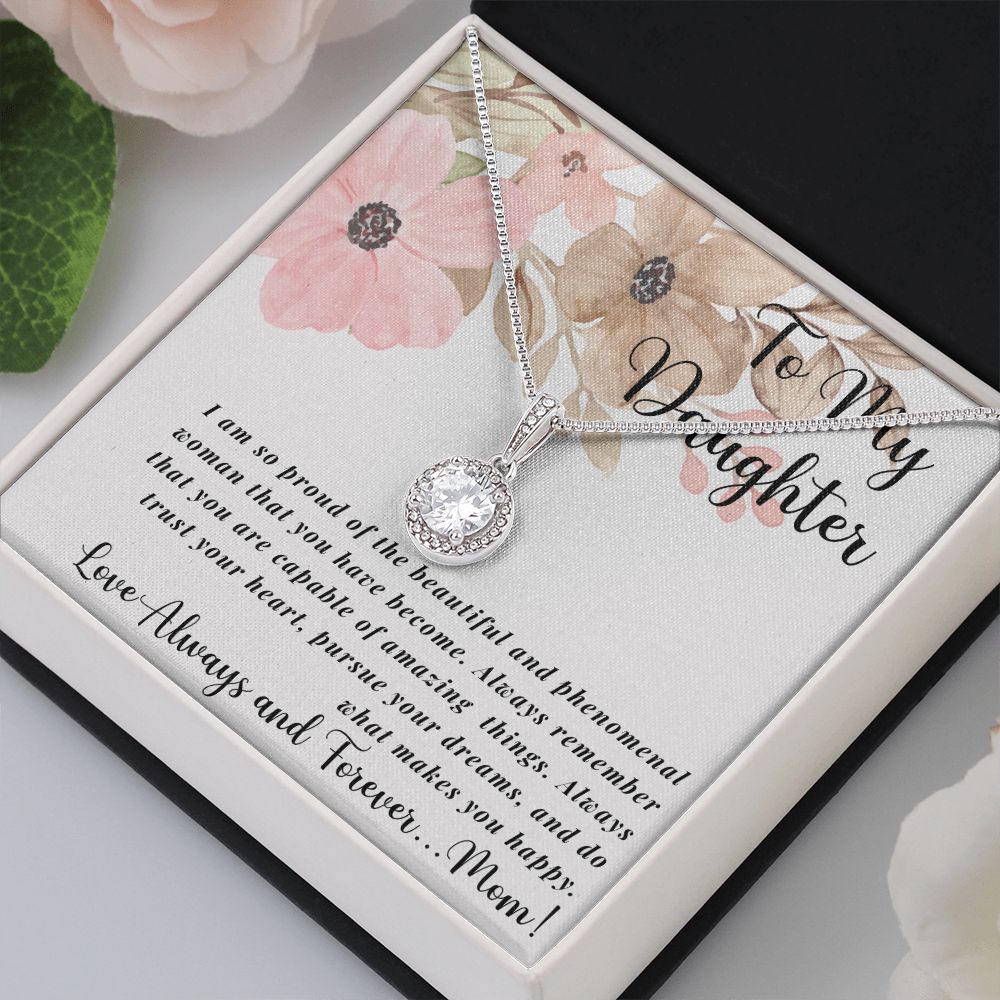 To My Daughter Eternal Hope Necklace with gift box Gift for daughter from Mom, Gift for Daughter Wedding Anniversary Birthday Graduation