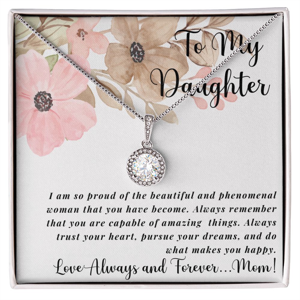 To My Daughter Eternal Hope Necklace with gift box Gift for daughter from Mom, Gift for Daughter Wedding Anniversary Birthday Graduation