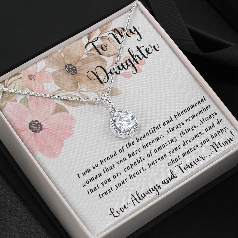 To My Daughter Eternal Hope Necklace with gift box Gift for daughter from Mom, Gift for Daughter Wedding Anniversary Birthday Graduation