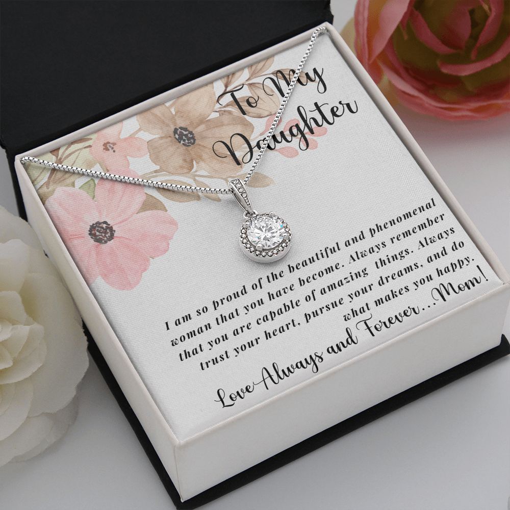 To My Daughter Eternal Hope Necklace with gift box Gift for daughter from Mom, Gift for Daughter Wedding Anniversary Birthday Graduation