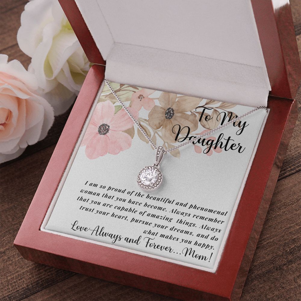 To My Daughter Eternal Hope Necklace with gift box Gift for daughter from Mom, Gift for Daughter Wedding Anniversary Birthday Graduation