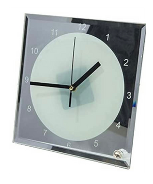 Custom/Personalized Mirrored Photo Frame Glass Desk Clock Keepsake