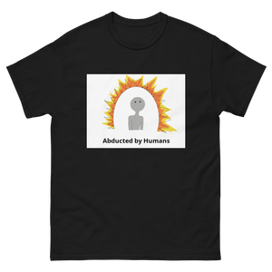 "Abducted by Humans" Alien Graphic Print Men's heavyweight tee