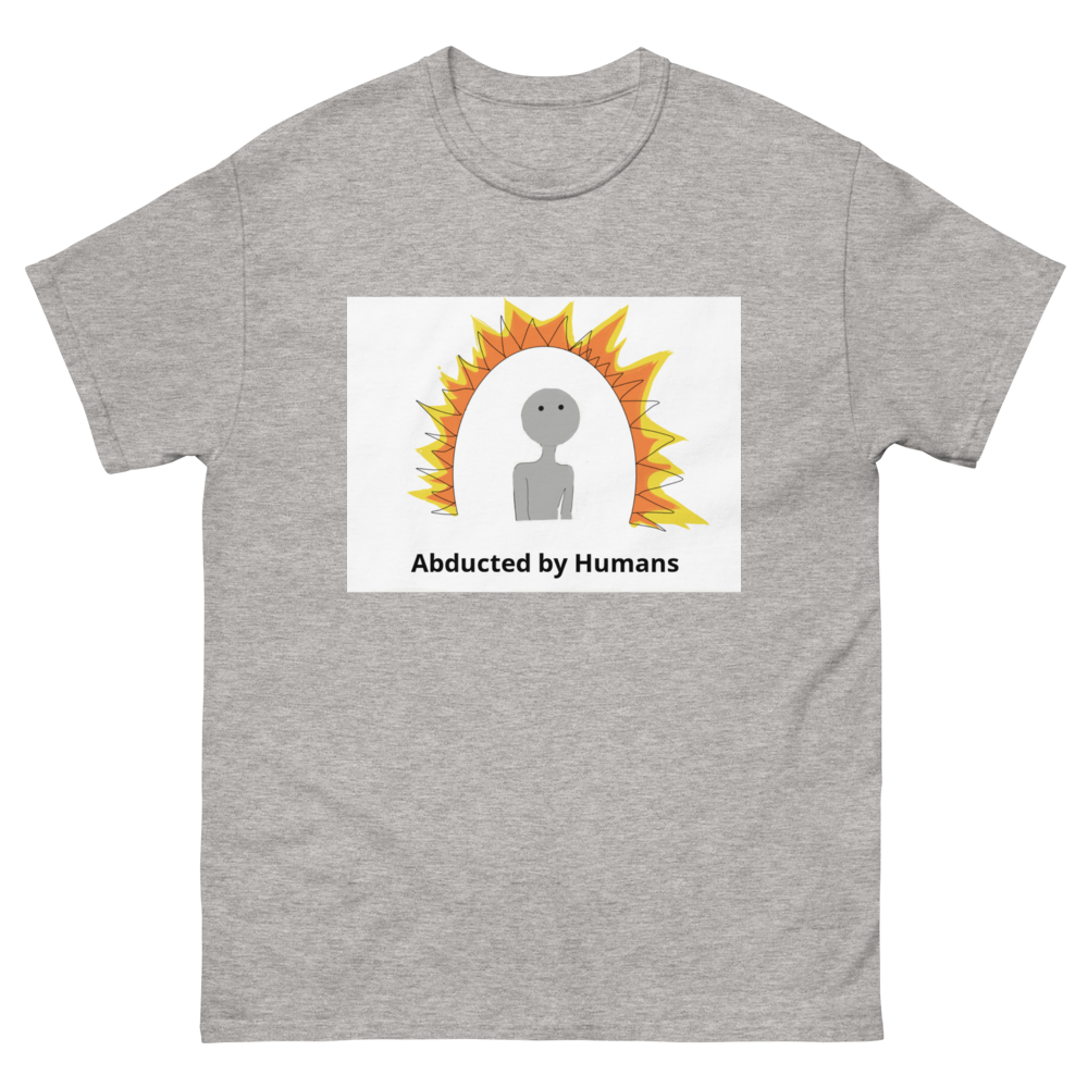 "Abducted by Humans" Alien Graphic Print Men's heavyweight tee