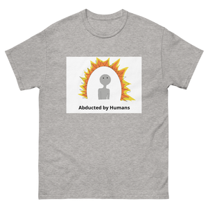 "Abducted by Humans" Alien Graphic Print Men's heavyweight tee