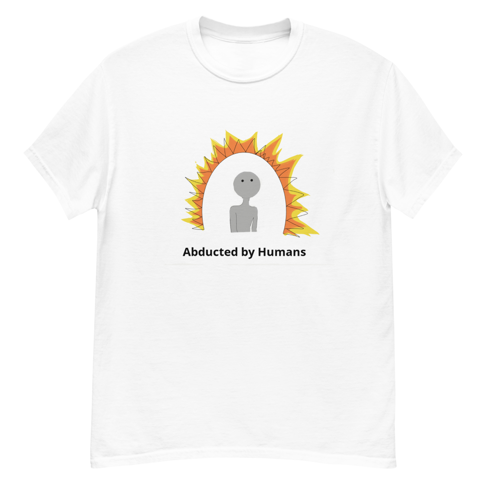 "Abducted by Humans" Alien Graphic Print Men's heavyweight tee