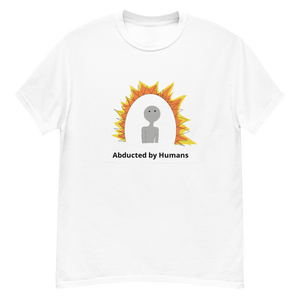 "Abducted by Humans" Alien Graphic Print Men's heavyweight tee
