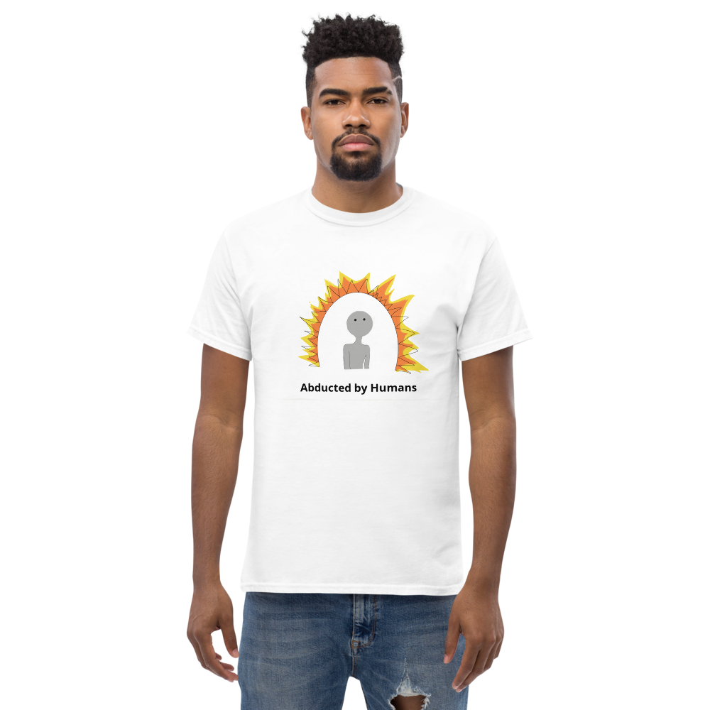 "Abducted by Humans" Alien Graphic Print Men's heavyweight tee