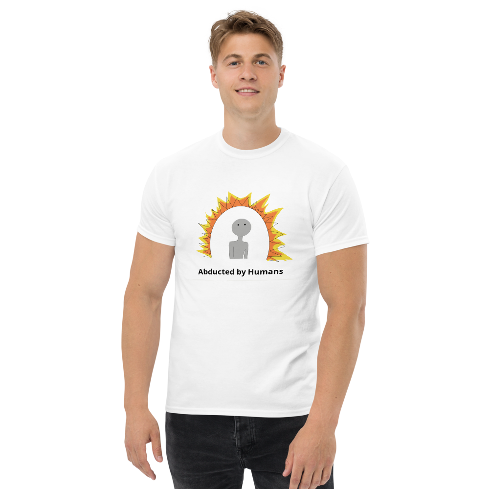 "Abducted by Humans" Alien Graphic Print Men's heavyweight tee