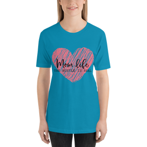 Mom Life The Hustle is Real Scribble Pink Heart