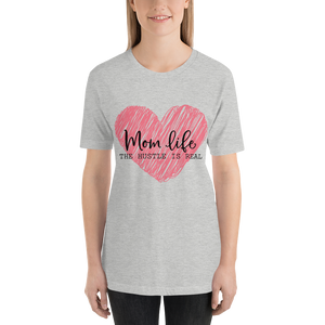 Mom Life The Hustle is Real Scribble Pink Heart