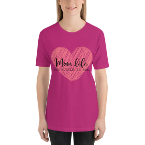 Mom Life The Hustle is Real Scribble Pink Heart
