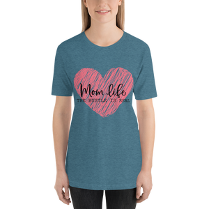 Mom Life The Hustle is Real Scribble Pink Heart
