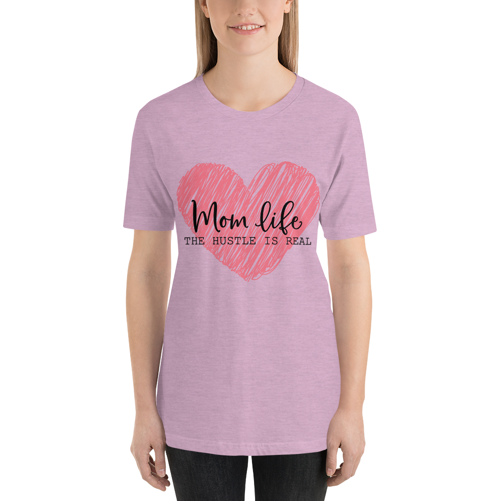 Mom Life The Hustle is Real Scribble Pink Heart