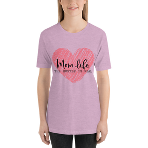 Mom Life The Hustle is Real Scribble Pink Heart