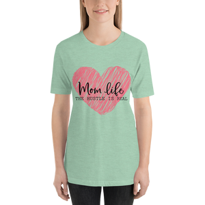 Mom Life The Hustle is Real Scribble Pink Heart