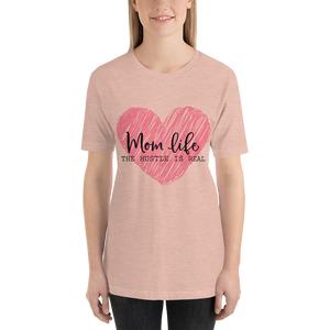 Mom Life The Hustle is Real Scribble Pink Heart