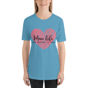 Mom Life The Hustle is Real Scribble Pink Heart