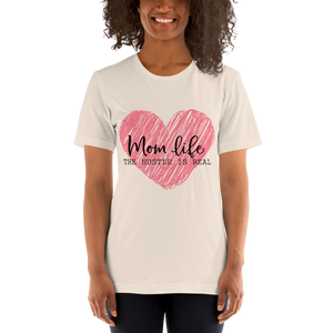 Mom Life The Hustle is Real Scribble Pink Heart