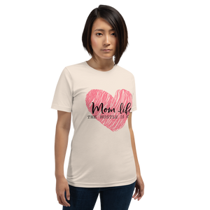 Mom Life The Hustle is Real Scribble Pink Heart