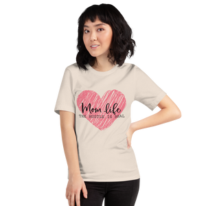 Mom Life The Hustle is Real Scribble Pink Heart