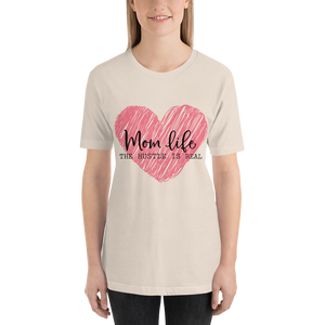 Mom Life The Hustle is Real Scribble Pink Heart