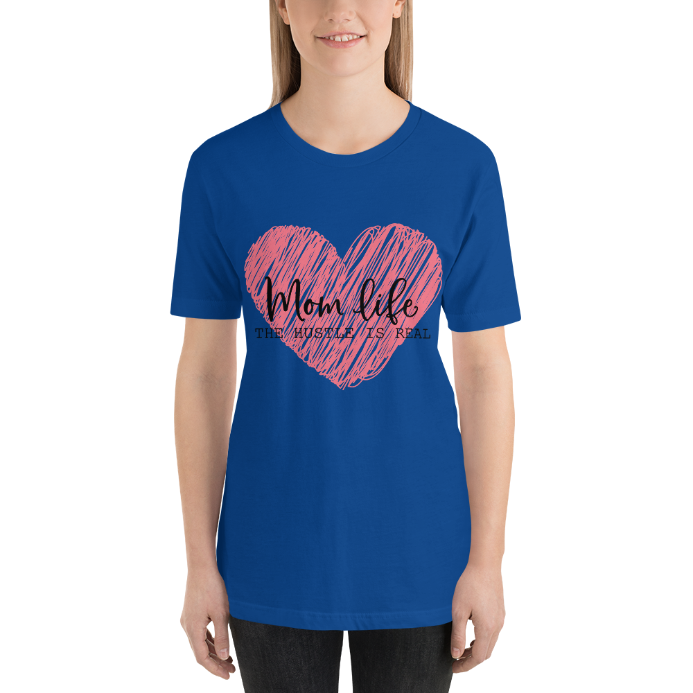 Mom Life The Hustle is Real Scribble Pink Heart