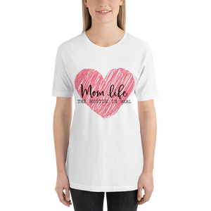 Mom Life The Hustle is Real Scribble Pink Heart