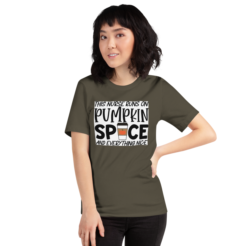 This Nurse Runs on Pumpkin Spice and Everything Nice Short-Sleeve Unisex T-Shirt