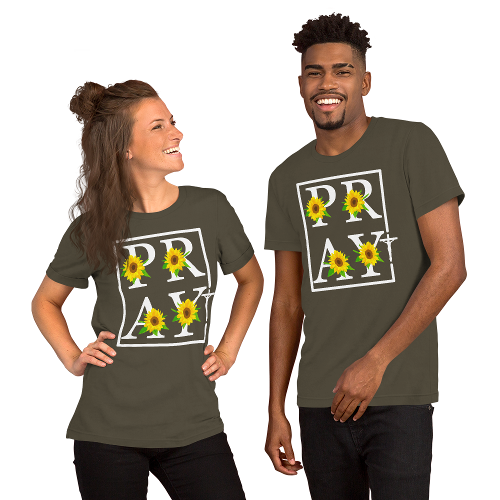 Pray Cross Short-Sleeve Unisex T-Shirt, Christian Shirt, Pray T-Shirt, Religious Shirt, Gift For Her, Gift For Mom, Mother's Day Gift, Grace Shirt, Casual Shirt, Modern Shirt