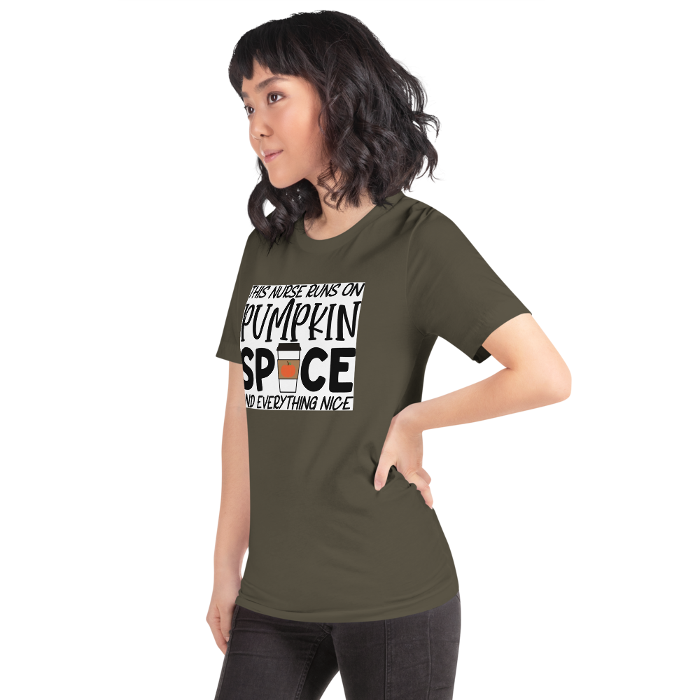 This Nurse Runs on Pumpkin Spice and Everything Nice Short-Sleeve Unisex T-Shirt