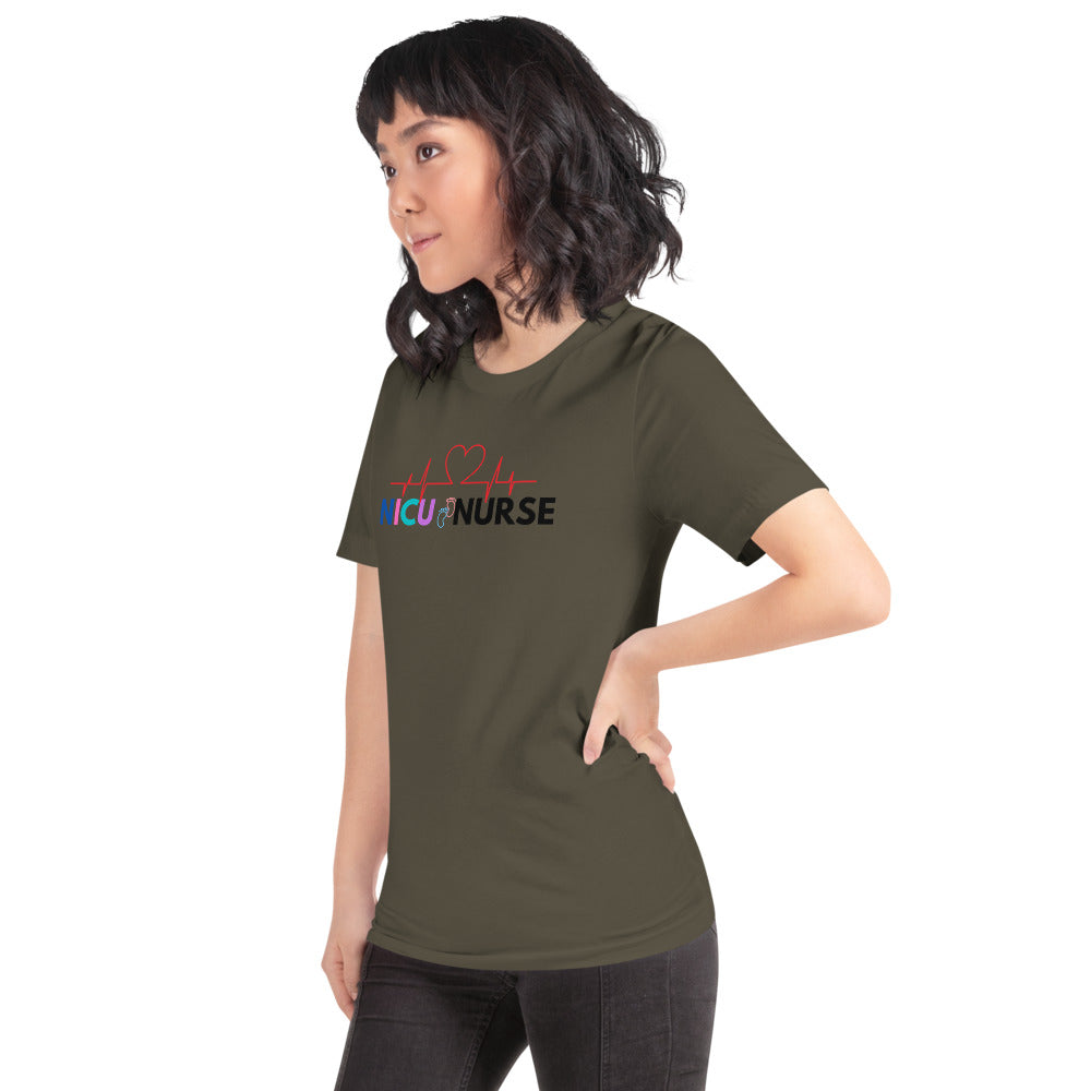 NICU Nurse Heartbeat Neonatal ICU Nurse T-shirt, Baby Nurse Tees, Newborn Nursery Nurse, Nursing Student Gift, Infant Care Specialist Short-Sleeve Unisex T-Shirt