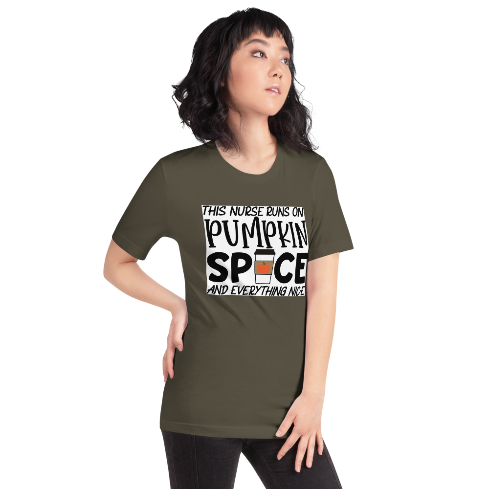 This Nurse Runs on Pumpkin Spice and Everything Nice Short-Sleeve Unisex T-Shirt