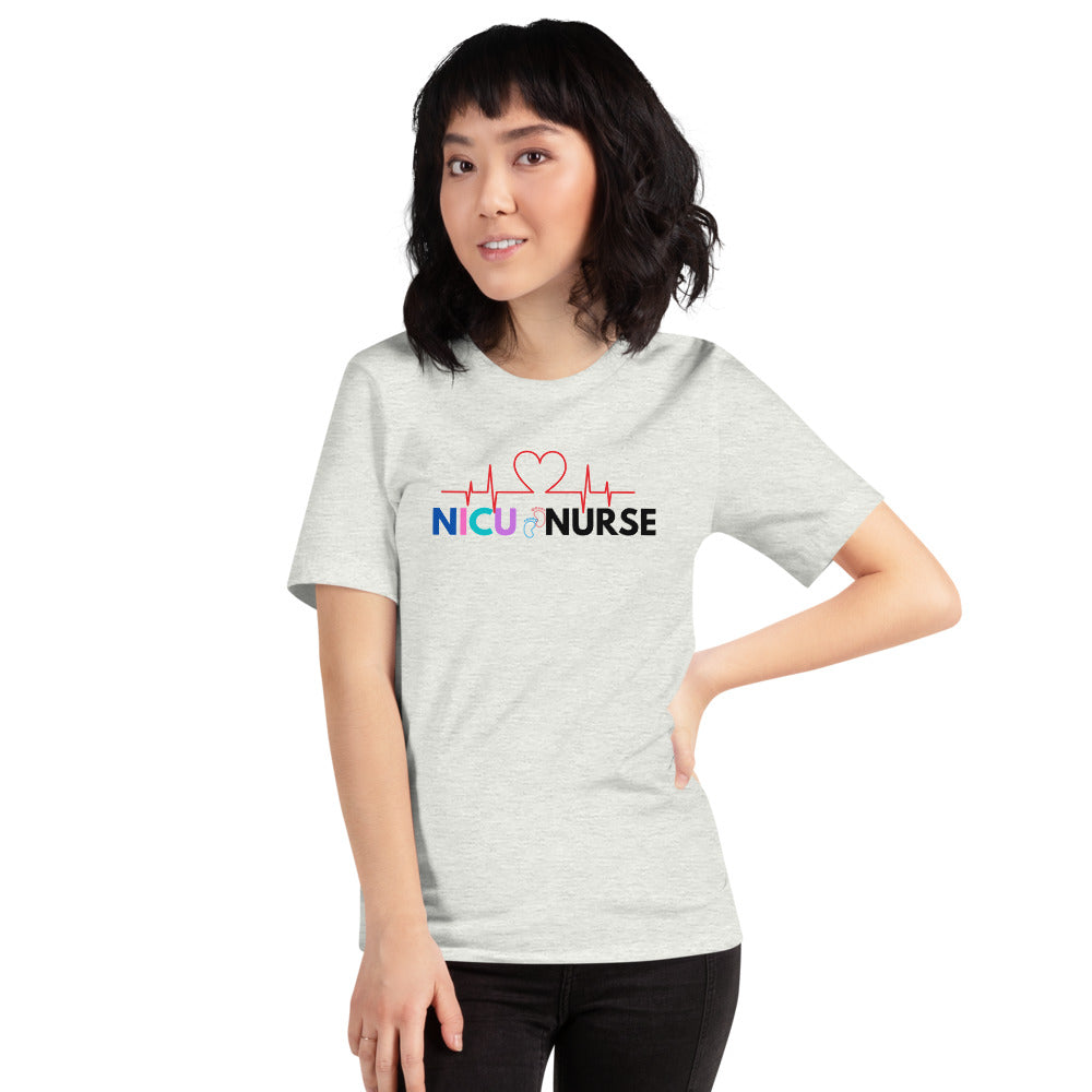 NICU Nurse Heartbeat Neonatal ICU Nurse T-shirt, Baby Nurse Tees, Newborn Nursery Nurse, Nursing Student Gift, Infant Care Specialist Short-Sleeve Unisex T-Shirt