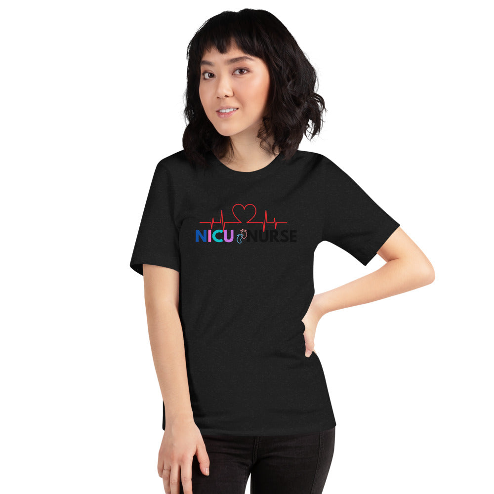 NICU Nurse Heartbeat Neonatal ICU Nurse T-shirt, Baby Nurse Tees, Newborn Nursery Nurse, Nursing Student Gift, Infant Care Specialist Short-Sleeve Unisex T-Shirt