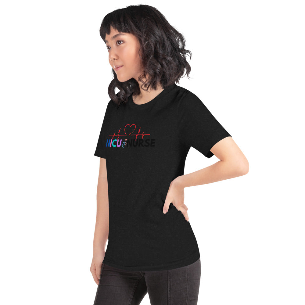 NICU Nurse Heartbeat Neonatal ICU Nurse T-shirt, Baby Nurse Tees, Newborn Nursery Nurse, Nursing Student Gift, Infant Care Specialist Short-Sleeve Unisex T-Shirt