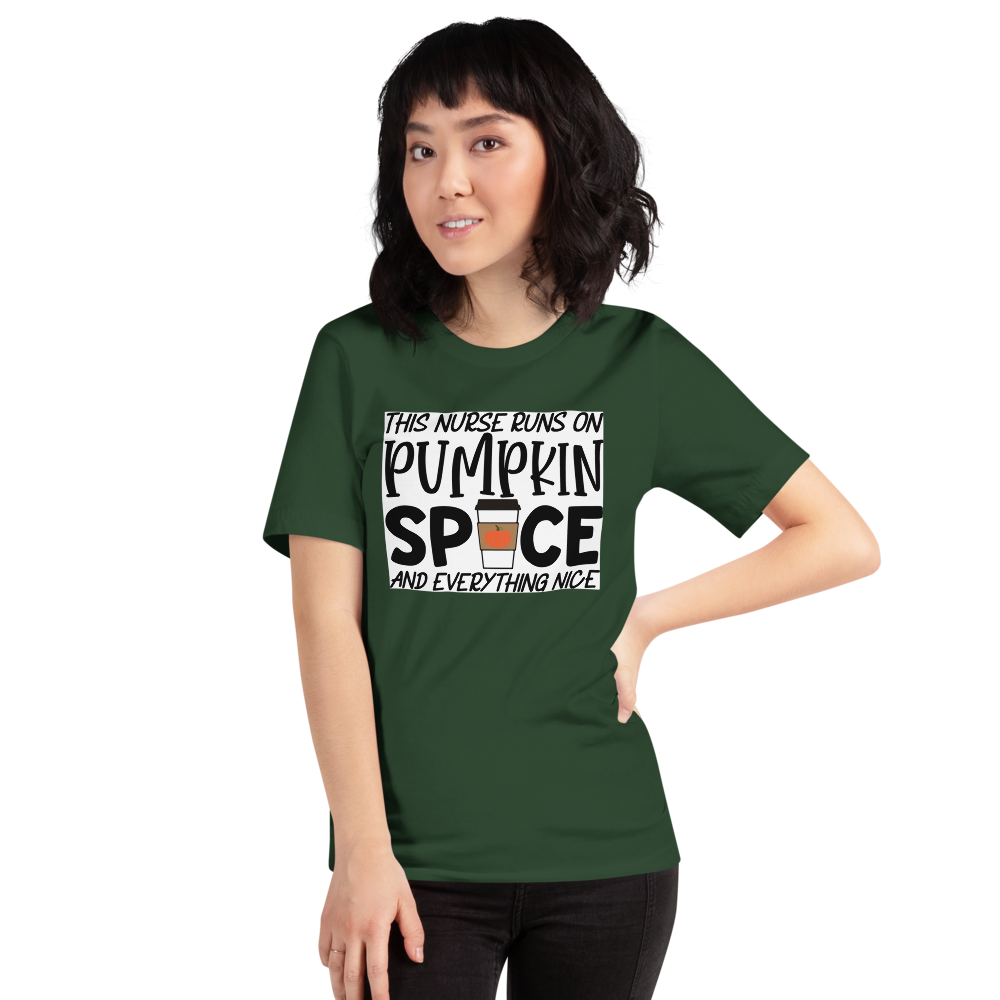 This Nurse Runs on Pumpkin Spice and Everything Nice Short-Sleeve Unisex T-Shirt