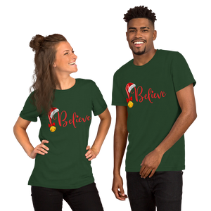 Believe Christmas Shirt, Christmas Party Shirt Christmas T-Shirt, Christmas Family Shirt, Believe Shirt, Christmas Gift, Holiday Gift, Matching Shirt, Christmas Short-Sleeve Unisex T-Shirt