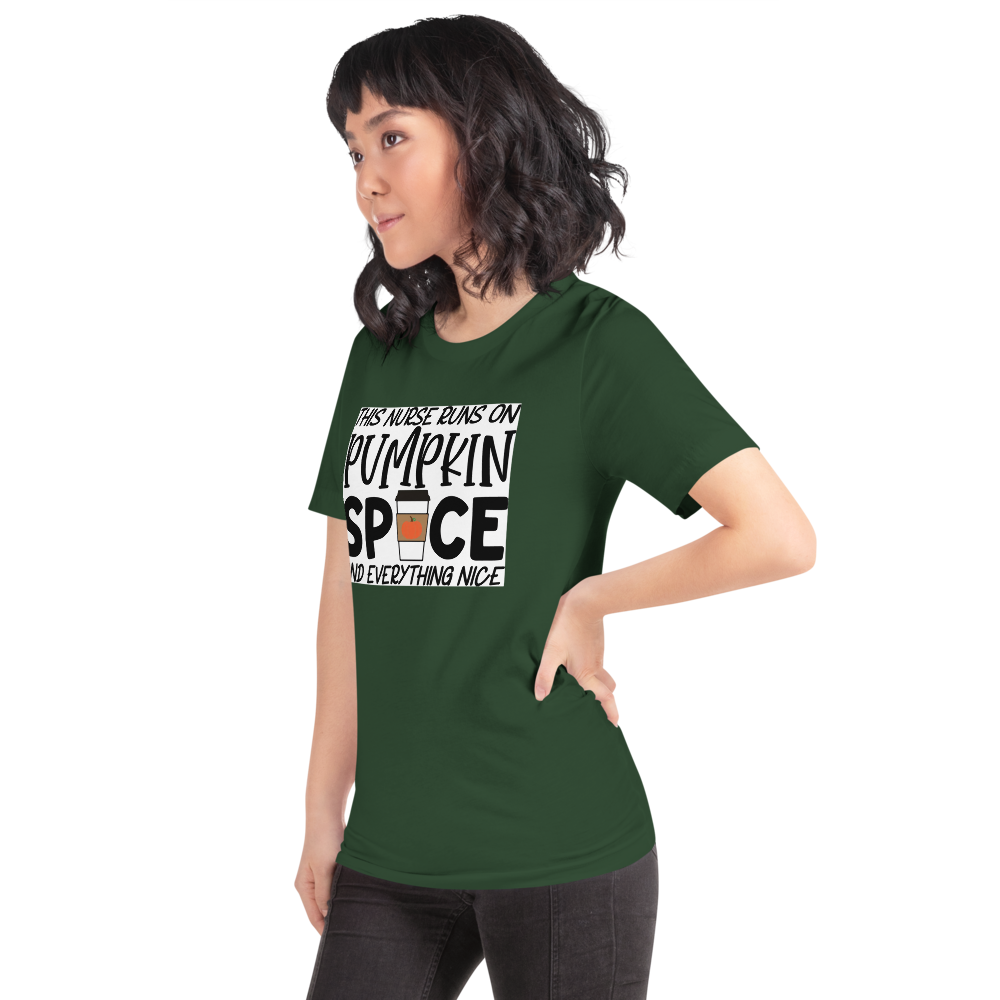 This Nurse Runs on Pumpkin Spice and Everything Nice Short-Sleeve Unisex T-Shirt