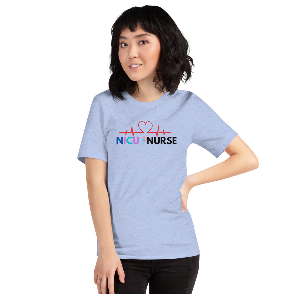 NICU Nurse Heartbeat Neonatal ICU Nurse T-shirt, Baby Nurse Tees, Newborn Nursery Nurse, Nursing Student Gift, Infant Care Specialist Short-Sleeve Unisex T-Shirt