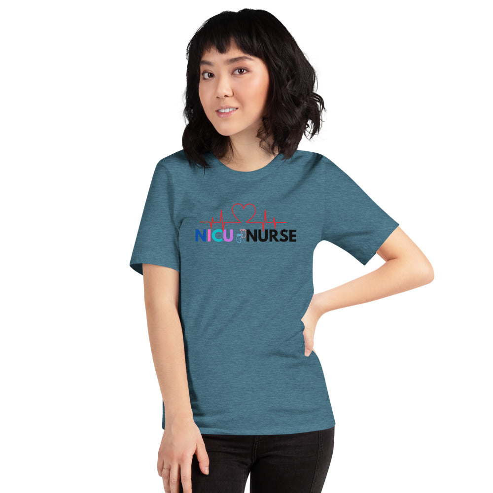 NICU Nurse Heartbeat Neonatal ICU Nurse T-shirt, Baby Nurse Tees, Newborn Nursery Nurse, Nursing Student Gift, Infant Care Specialist Short-Sleeve Unisex T-Shirt