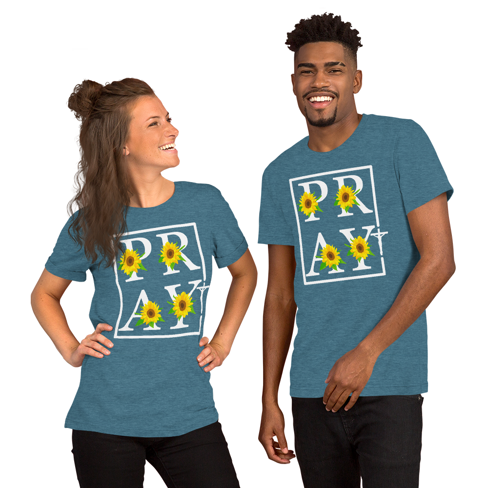 Pray Cross Short-Sleeve Unisex T-Shirt, Christian Shirt, Pray T-Shirt, Religious Shirt, Gift For Her, Gift For Mom, Mother's Day Gift, Grace Shirt, Casual Shirt, Modern Shirt